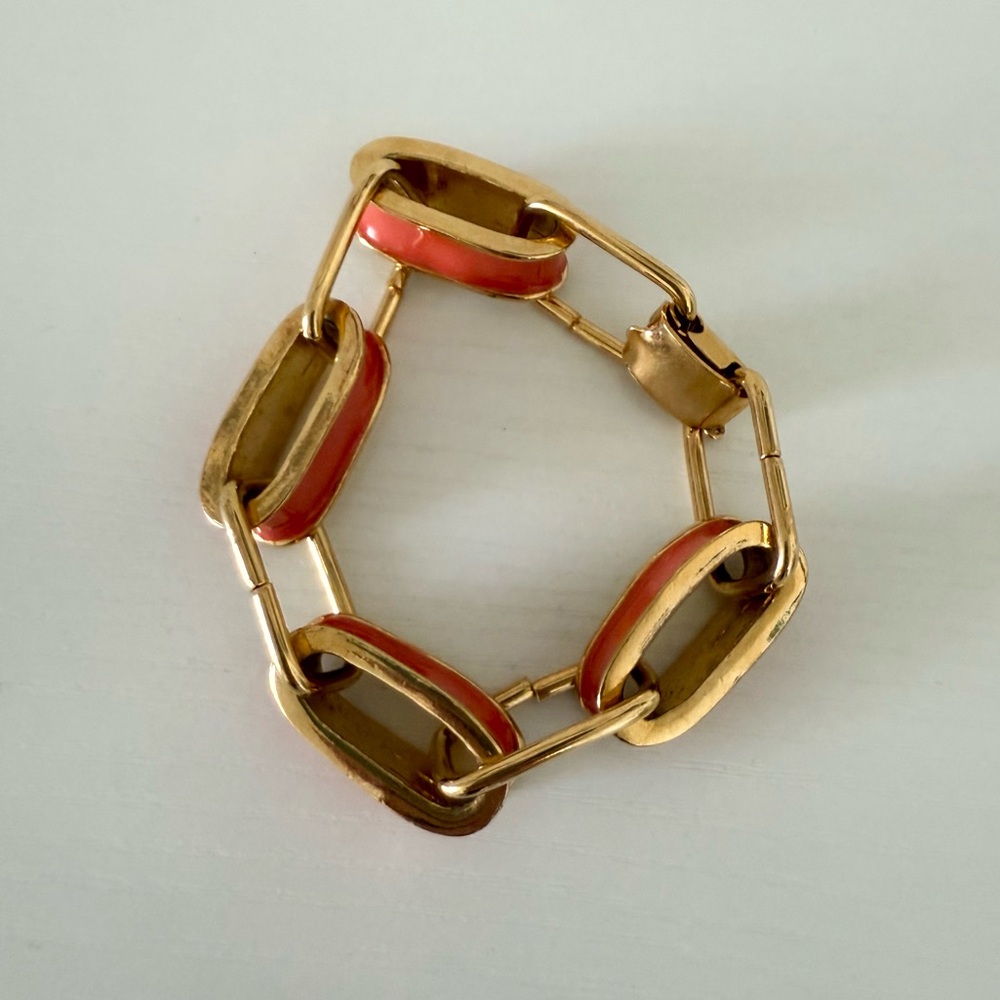 Kara by kara ross gold and orange chunky linked chain bracelet